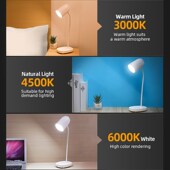 Desk Mode Lamp Rechargeable YAGE 3600mAh BatterNy Lighting