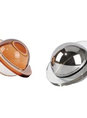 现代简约飞碟水晶创意摆件软x装样板间书房书桌办公室客厅桌面饰