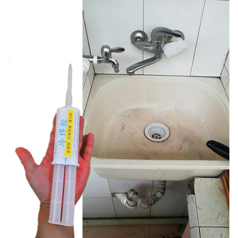 陶瓷洗手盆冰e裂修复专用瓷砖胶洗面盆水槽水池冻裂漏水补漏修补