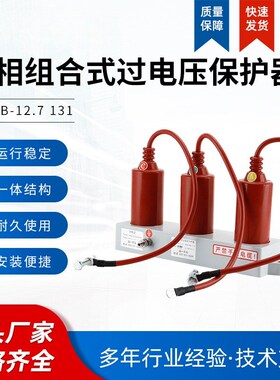 户内三相组合式装置避雷器TBP-12.7 10KVR过电压保护器 红色