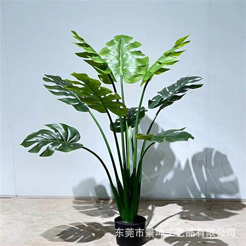 仿真龟背竹大型北欧风绿植跨境人造绿植龟背叶植物仿真龟背竹盆景