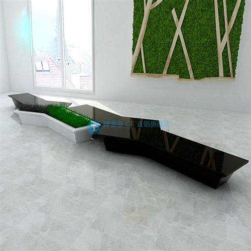 厂家玻璃钢休闲座椅长条型酒店售楼部影院户外广场组合拼接椅