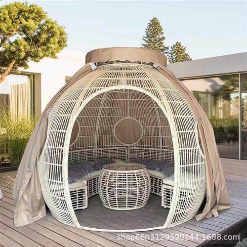 户外鸟笼藤编沙发别墅庭院民宿网红鸟巢打卡圆形卡座沙发床藤家具,住宅家具,藤/竹沙发,淘宝优惠券,粉丝福利购,淘宝优惠卷