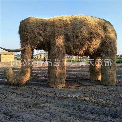 大型稻草人工艺品雕塑抗老化主题公园仿真动物造型稻草人工艺品