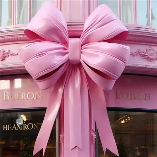 大型蝴蝶结雕塑店铺开业门头装饰品背景墙网红打卡壁挂玻璃钢摆件