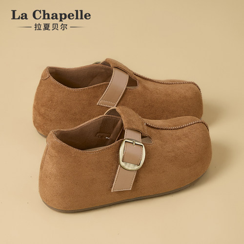 拉夏贝尔复古厚底勃肯鞋女
