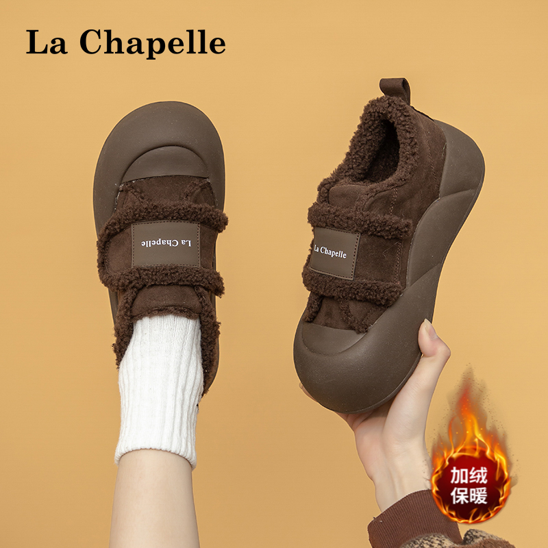 拉夏贝尔厚底雪地靴女2025冬季