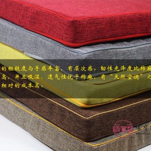 亚麻方形礼佛拜垫拜佛垫家用莲花磕头跪垫蒲团禅修垫打坐垫中国风