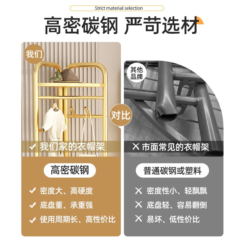 挂衣架落地卧室金属转角衣帽架床边放衣服神器小型衣物收纳置物架