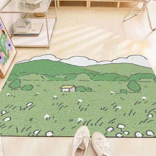 2025新款 定制小清新丝圈地垫玄关入户脚垫耐脏地毯客厅卧室剪裁