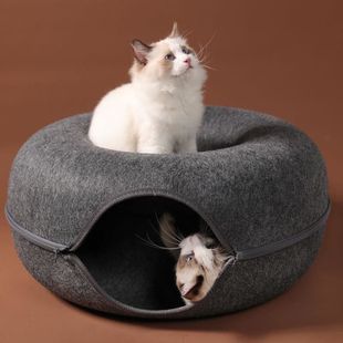Pet Bed Tunnel Interactive Toy Donut Game Cat