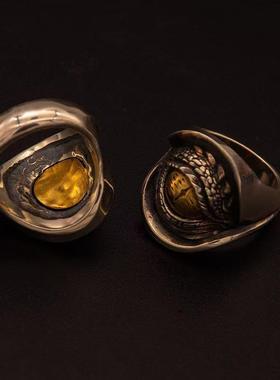 2025新款泰银恶魔眼个性龙眼男戒925银智慧重工艺生日礼品厚款