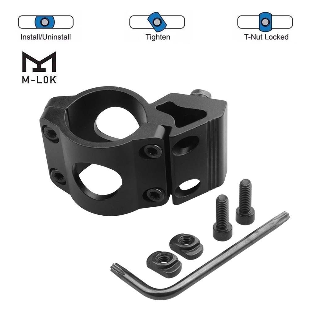 2025新款MLOK激光手电筒支架304不锈钢管径254mm金属夹具强力