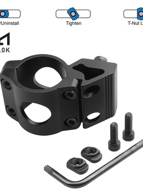 2025新款MLOK激光手电筒支架304不锈钢管径254mm金属夹具强力