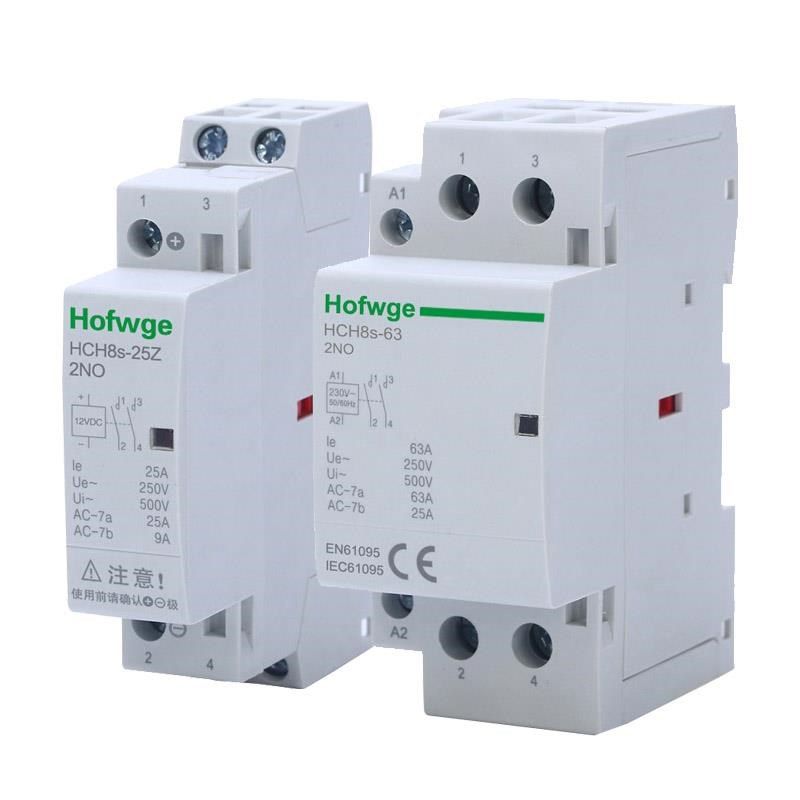 万界HCH8s-25Zk直流控制交流接触器12VDC24V常开2P25A40A63A充电