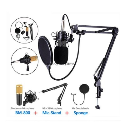 BM 800 Wired Microphone Mwic stand Studio condenser Micropho