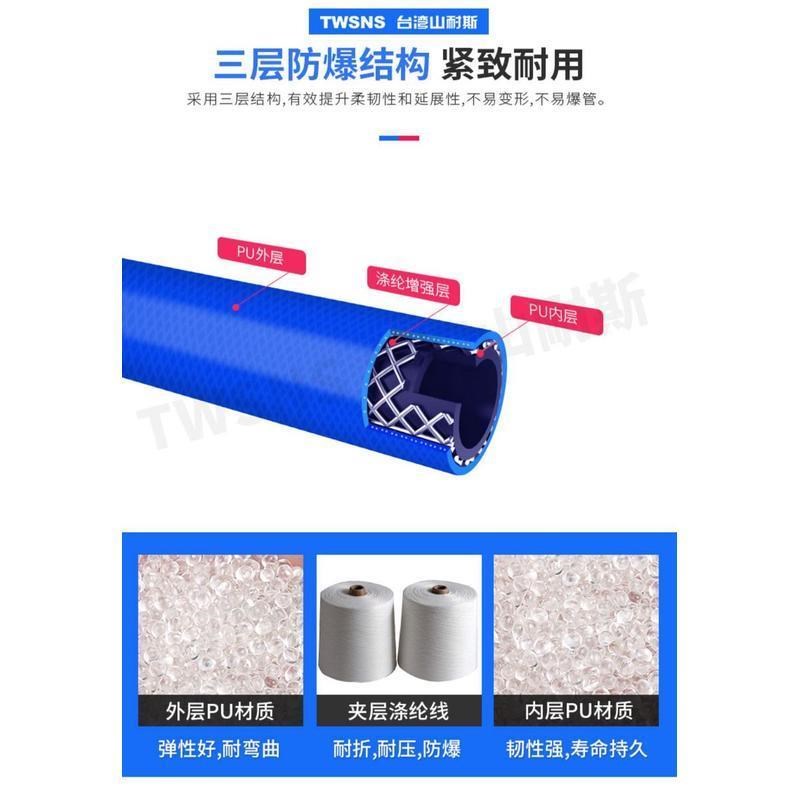 山耐斯高压气管iPU气管软管PVC夹纱氮汽管气动工具风炮气管空压机