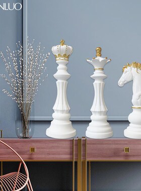 国际象棋树脂品摆件电视柜酒柜H玄关装饰品战马棋子摆件