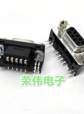 富士康DT11121-H4R3-4F卧式DB9P母头黑色带螺丝DQ-SUB DR-9弯母座