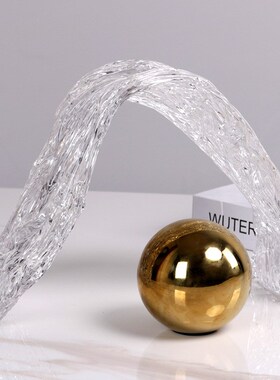 北欧ins透明拱门丝带摆件客厅样板间轻奢创意简约V玄关异型装饰品