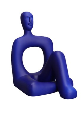 现代简约表情包人像树q脂雕塑摆件样板房售楼部客厅玄关创意装饰