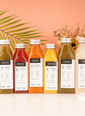 加厚网红350ml-400ml-500ml密封罐瓶子轻断食果蔬汁塑料瓶饮料瓶