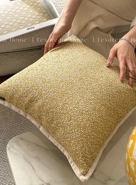 Texdream态度 金盏 黄色y春日花卉抱枕客厅沙发样板间田园法式靠