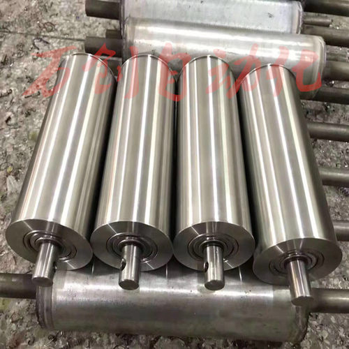 定做无动力流水线托辊主动被动滚轮镀锌滚筒不锈T钢Y滚轴包胶套胶
