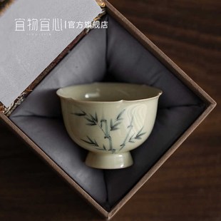 手绘陶瓷茶杯功夫茶女主人杯单杯个人专用茗杯单个Y功夫茶具茶碗