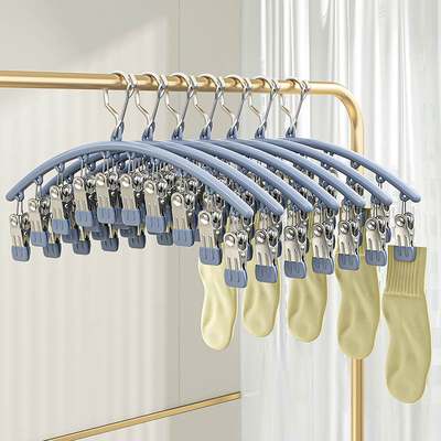 极速不锈钢袜子夹多夹子防风无痕家用晾内裤衣架多功能Z晒袜子专