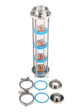 NEW  Copper bubble plates DistBillation Column with 4 sectio