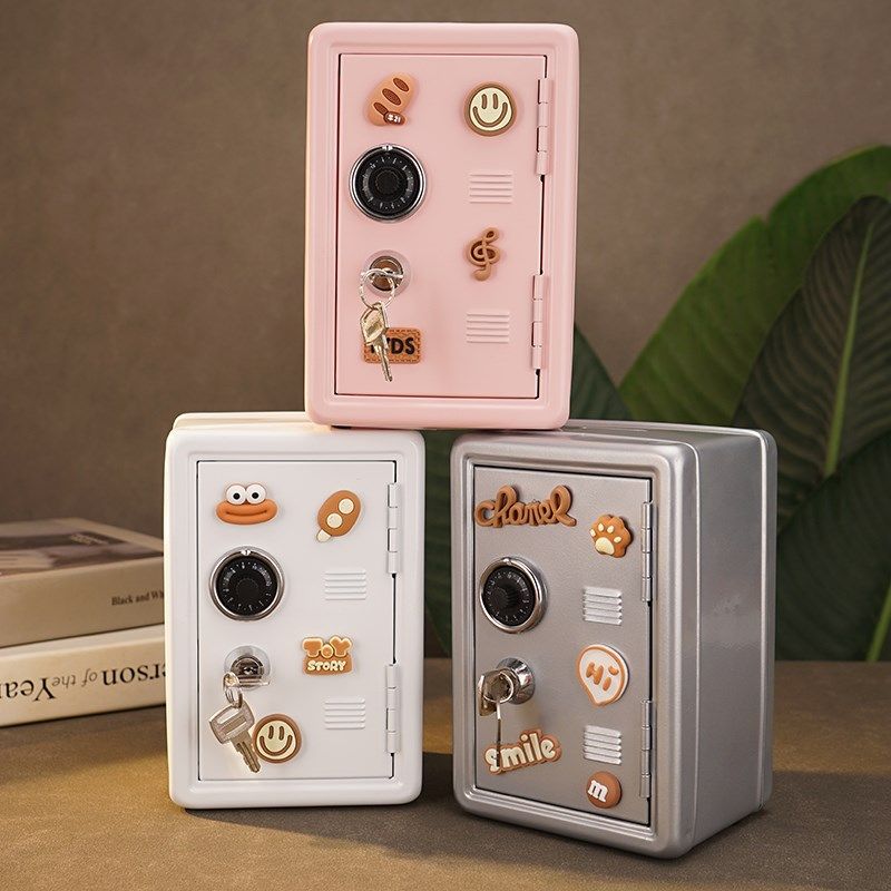 速发儿童储蓄存钱罐密码保险箱保险柜F摆件小铁盒带锁可进可出学,家居饰品,桌面摆件,淘宝优惠券,粉丝福利购,淘宝优惠卷