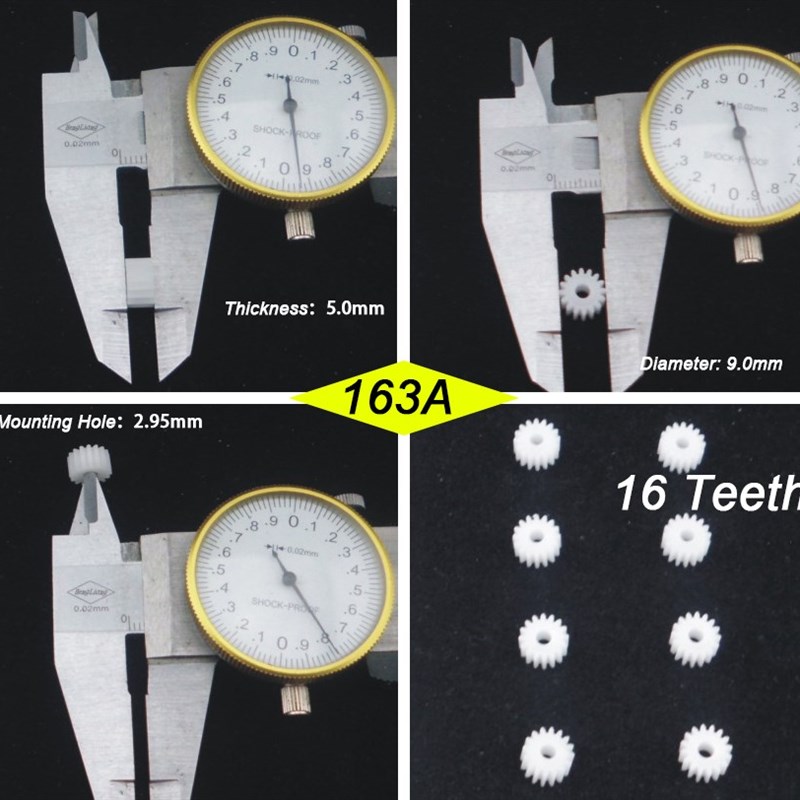 10000pcs/lot, 163A Spindle ,0.5 Modulus,L 16 eeth, 2.95mm Mo