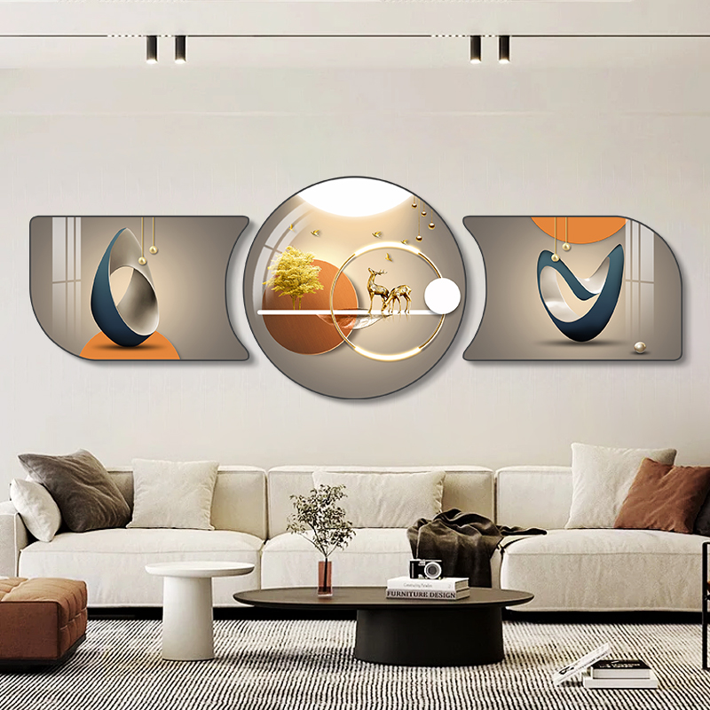 爆款客厅装c饰画现代简约福禄墙画沙发背景墙挂画2023新款轻奢三