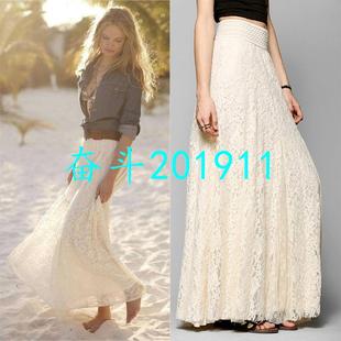 Lace Summer 速发2019 Long White Cotton Beach Spring Skirt