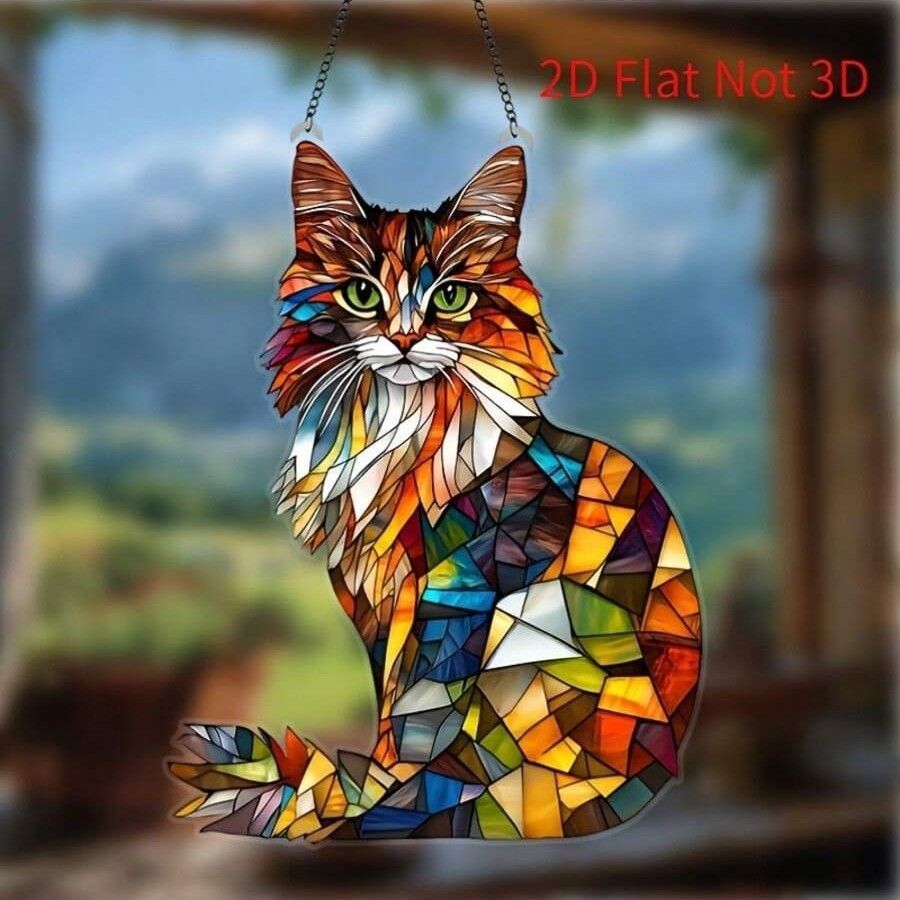 缅因猫挂件跨平面亚克力复活节猫车挂