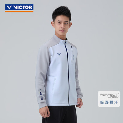 VICTOR威克多胜利羽毛球服训练系列针织运动春秋外套长袖J-60606