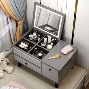 梳妆台卧室现代简约小户型主卧2025年新款翻盖飘窗化妆台