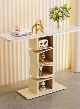 台景板玄关入户轻端靠墙现代桌子风玄关奢家用柜奶油简约岩台代入