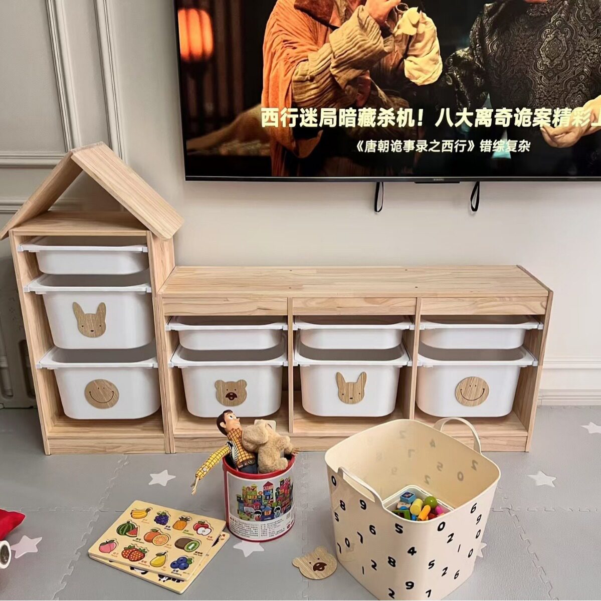 儿童玩具收纳柜幼儿园储物柜实木置物架