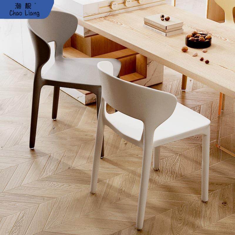 家用塑料餐椅北欧网红餐厅加厚简约现代书桌靠背椅化妆餐桌椅子无