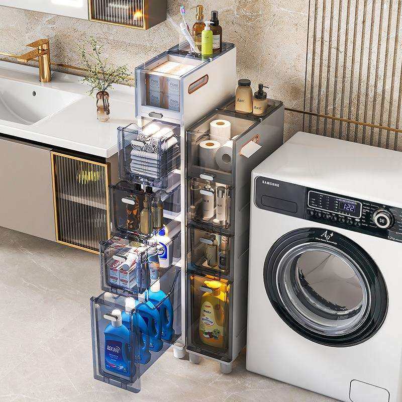 免安装18cm夹缝收纳柜多层加厚窄柜厕所厨房客厅抽屉式收纳储物柜