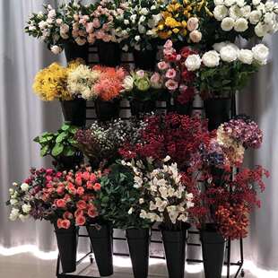 创意鲜花店花架多层鲜花展示架货架大号花桶架折叠鲜花塑料桶架子