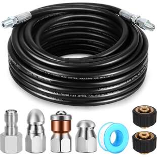 15米下水道喷射器套件排水清洁器工具堵塞去除器压力清洗软管