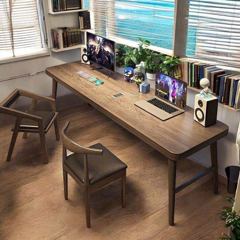 实木书桌双人电脑桌台式家用现代简约学生学习桌北欧写字台长条桌