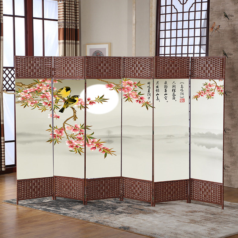 新中式实木屏风隔断入户玄关客厅折叠移动折屏卧室遮挡家用经济型