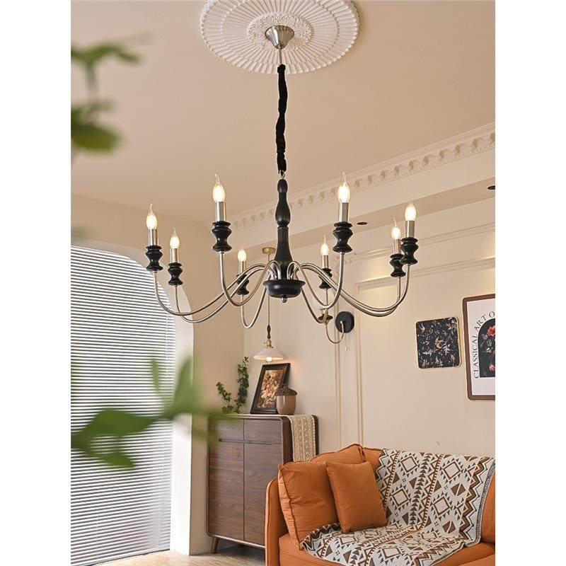 美式复古蜡烛客厅吊灯大厅主灯法式餐厅卧室蜡烛吊灯2024新款灯具