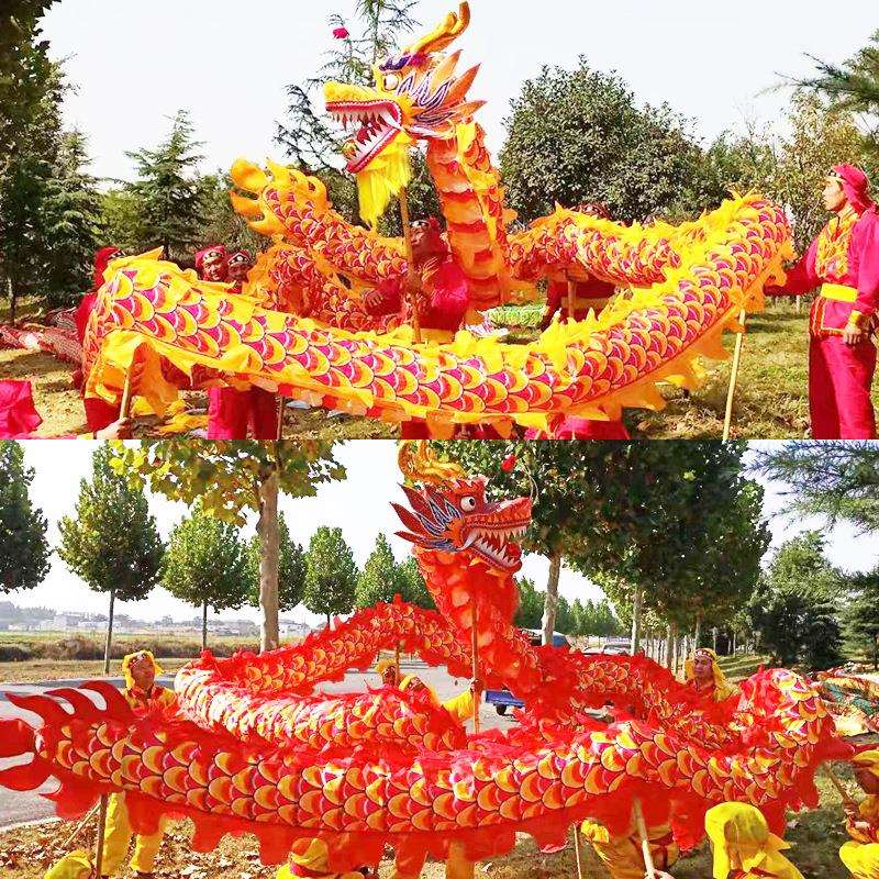 舞龙社火道具节日喜庆演出舞龙舞狮道具秧歌庙会表演全套道具