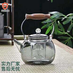 包邮销售高硼硅玻璃茶壶星空顶珠蒸煮一体提梁壶透黑料家用煮茶器