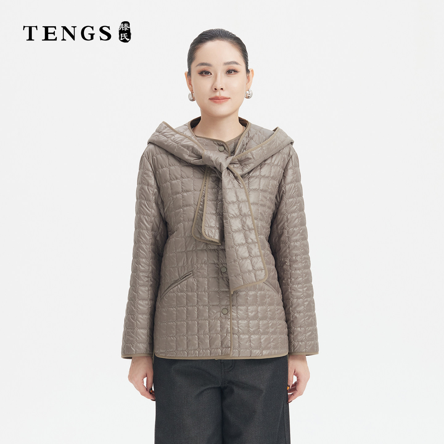 TENGS超轻驼绒系列围领短棉服